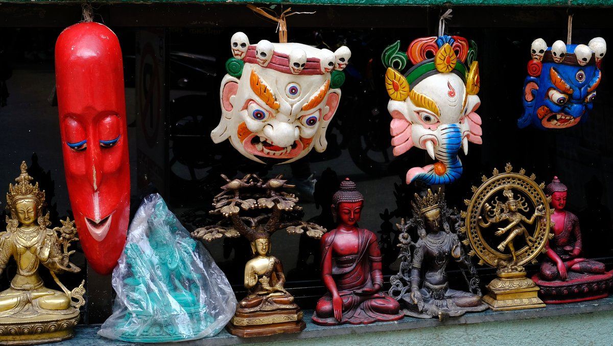 Colourful masks at the Kathmandu market