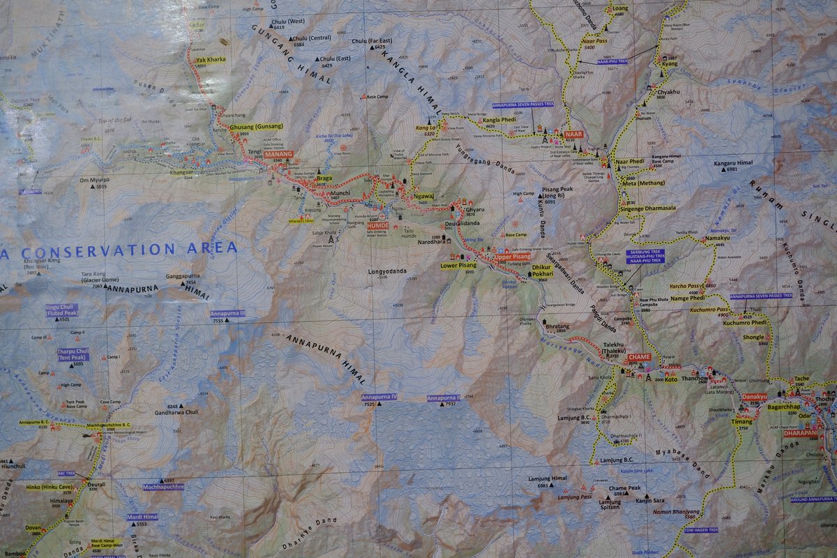 A map in the teahouse shows the abundance of walking trails in this region