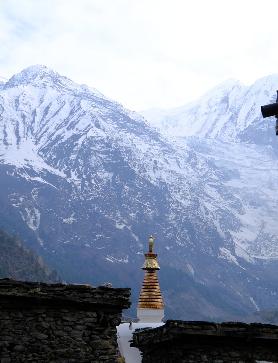The mountains form the background for everything in the village
